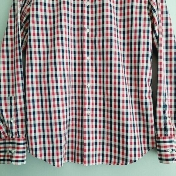 LINEA IN | Italy Button Down Dress Shirt Plaid 2-Ply Mens Sz 36/16 - Picture 4 of 11